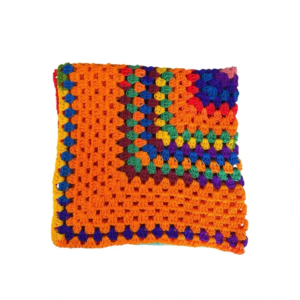 Granny Crochet Lap Blanket Small Throw‎ Quilt 38